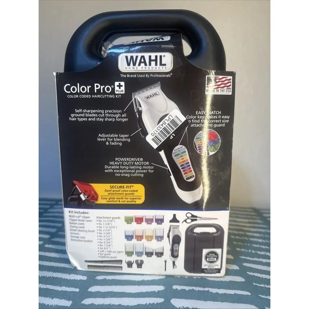 Wahl Color Pro Plus Haircut Clipper Kit - Black/Silver